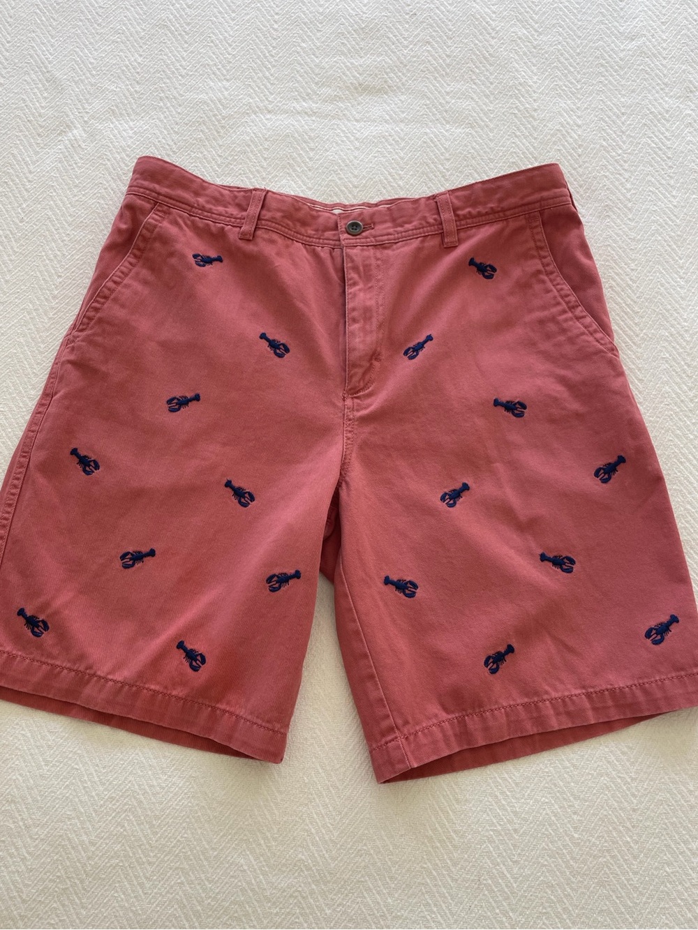 Izod Rust Red Shorts with Navy Lobster Embroidery